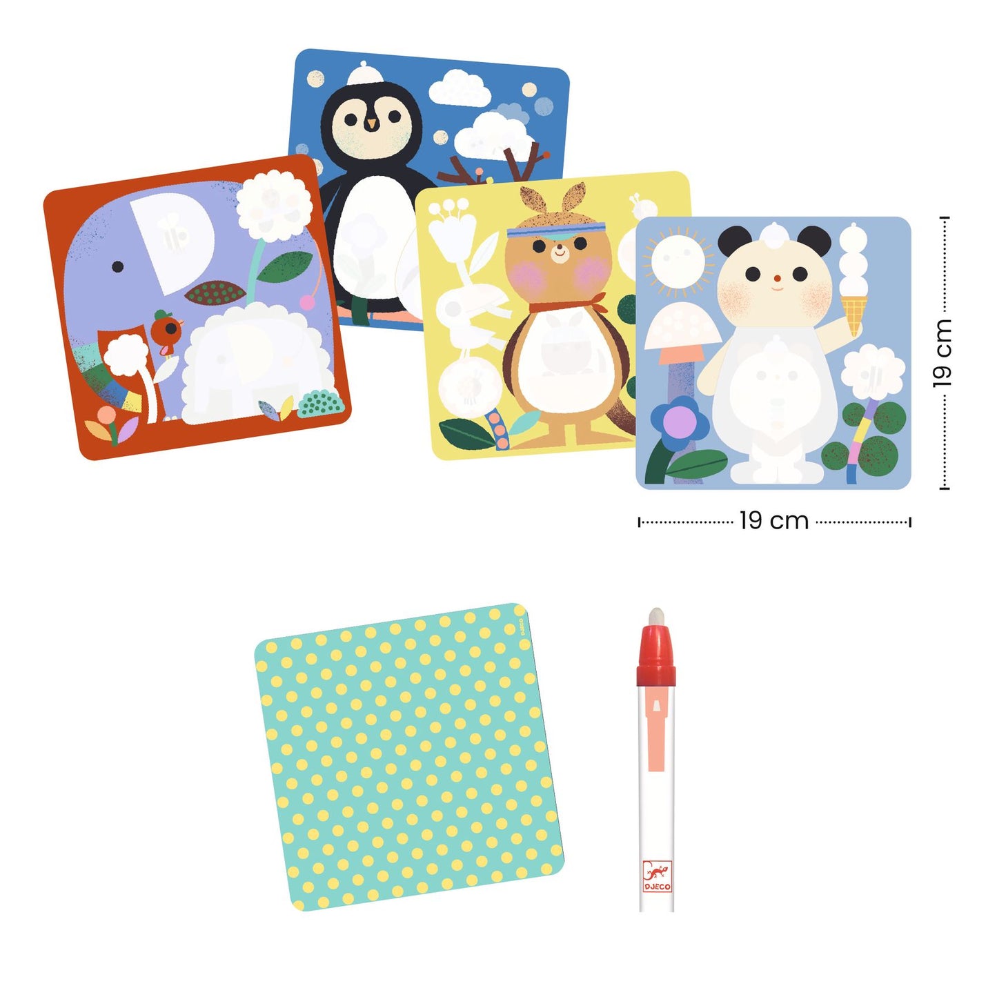 Djeco Magic Coloring. Peekaboo! Baby Animals Around The World Colouring