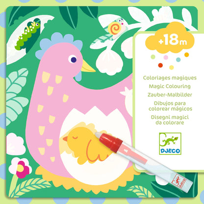 Djeco Magic Coloring. Peekaboo! Garden Baby Animals Colouring