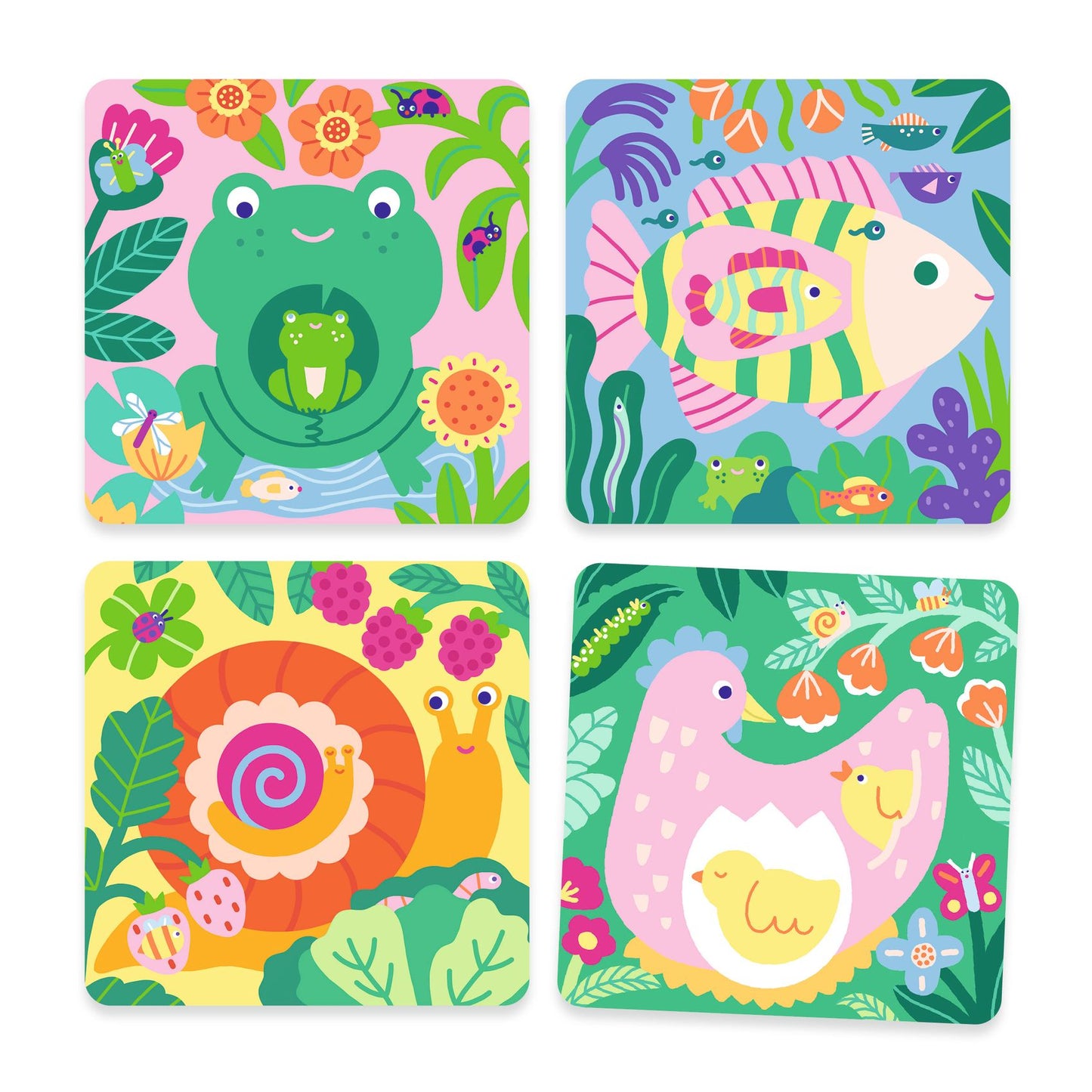 Djeco Magic Coloring. Peekaboo! Garden Baby Animals Colouring