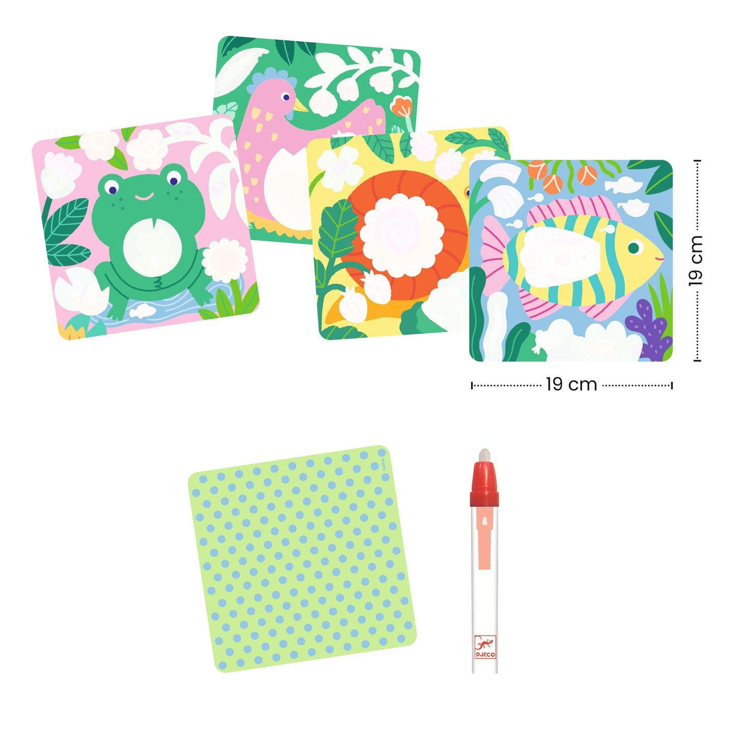 Djeco Magic Coloring. Peekaboo! Garden Baby Animals Colouring