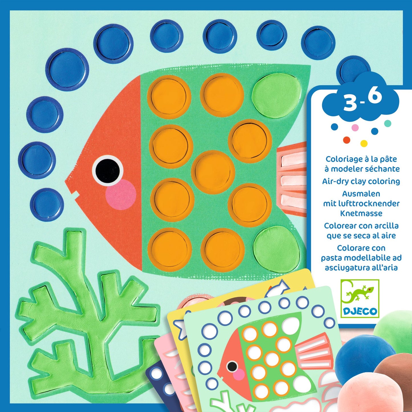 Djeco Air-Dry Clay Colouring – Cheeky Underwater