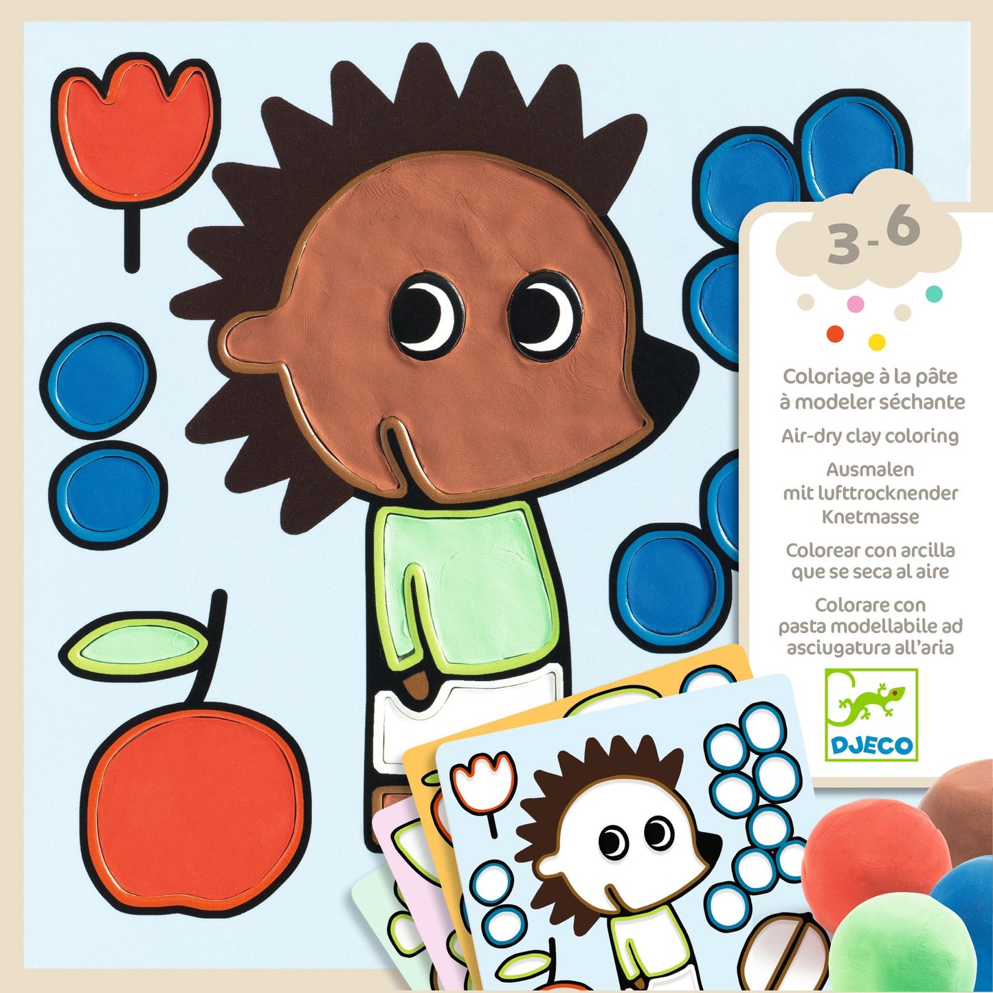 Djeco Air-Dry Clay Colouring – Naughty Garden Friends