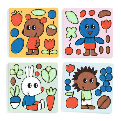 Djeco Air-Dry Clay Colouring – Naughty Garden Friends