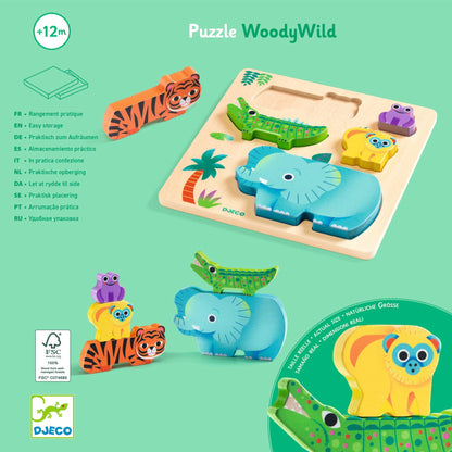 Djeco Woodywild Wooden Puzzle