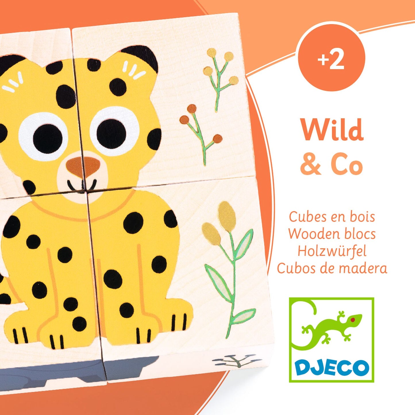 Djeco Wild & Co Wooden Blocks Puzzles