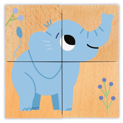 Djeco Wild & Co Wooden Blocks Puzzles