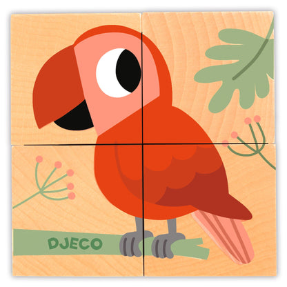 Djeco Wild & Co Wooden Blocks Puzzles