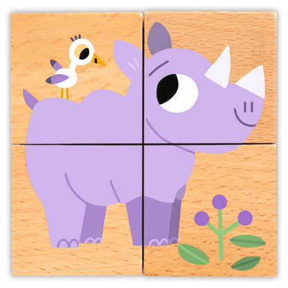 Djeco Wild & Co Wooden Blocks Puzzles