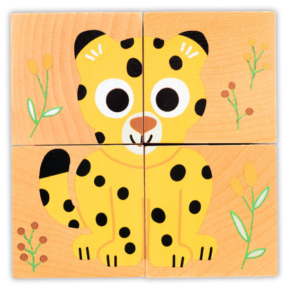 Djeco Wild & Co Wooden Blocks Puzzles