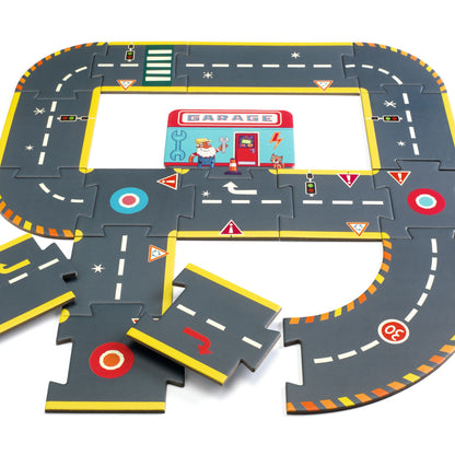 Djeco Crazy Motors City Circuit- Giant Puzzle - 26 Pcs
