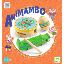 Djeco Set Of Percussions : Tambourine, Maracas, Guiro Animambo