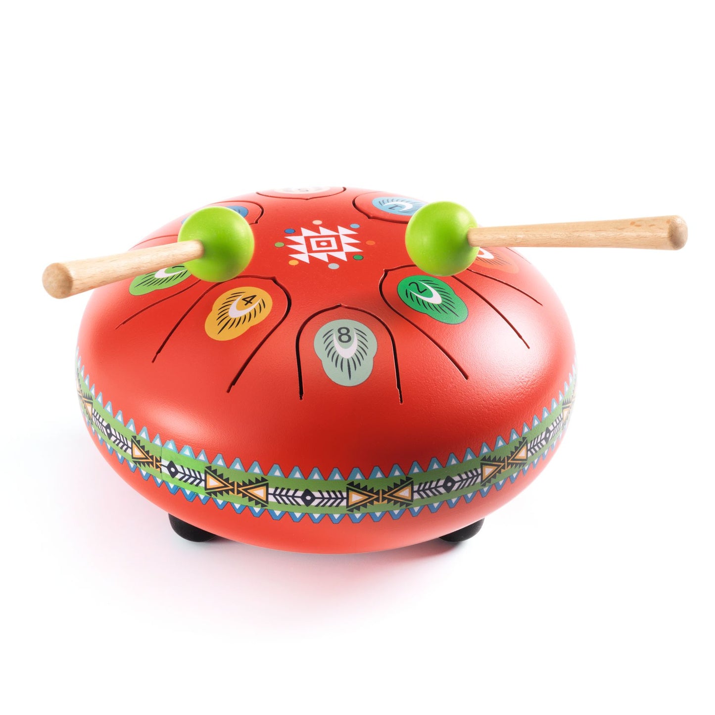Djeco Red Metal Tongue Drum – 8 Notes Animambo