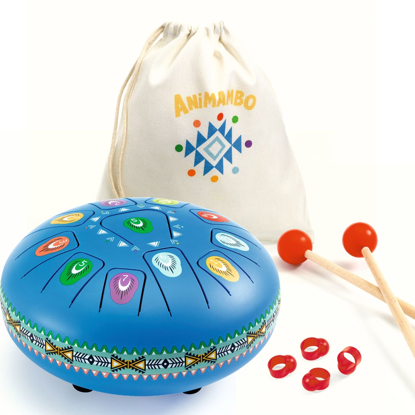 Djeco Large Tongue Drum - 11 Notes Animambo
