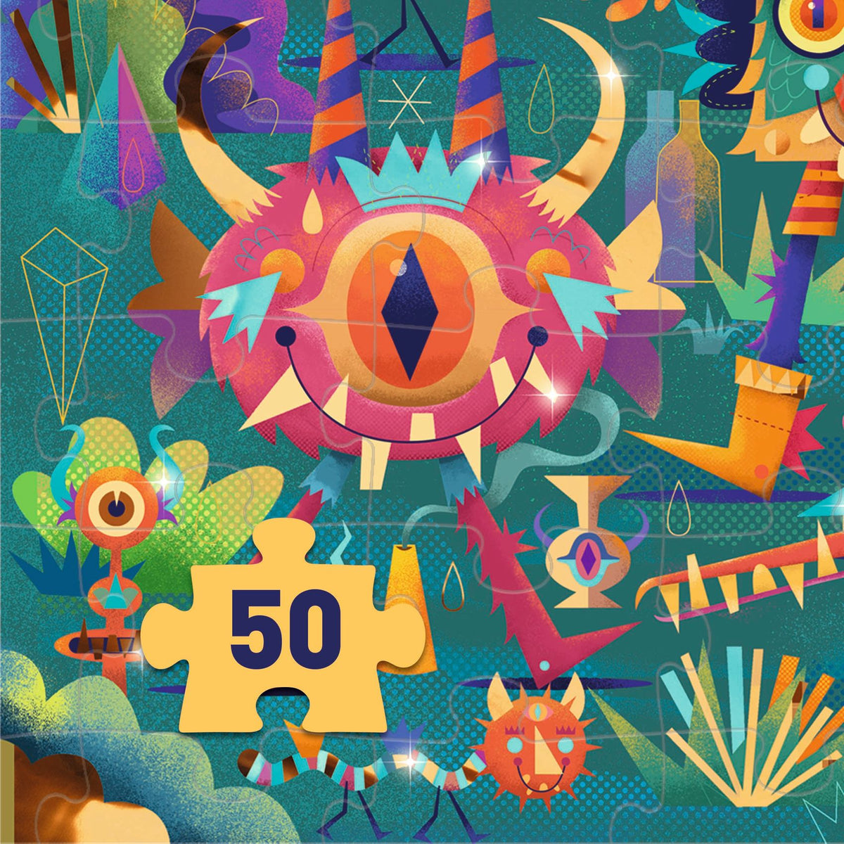 Djeco Magic Puzzle Monster Party - 50 Pcs