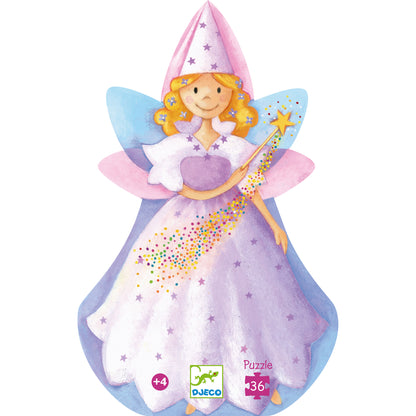 Djeco The Fairy And The Unicorn -  36 pcs Silhouette Puzzles