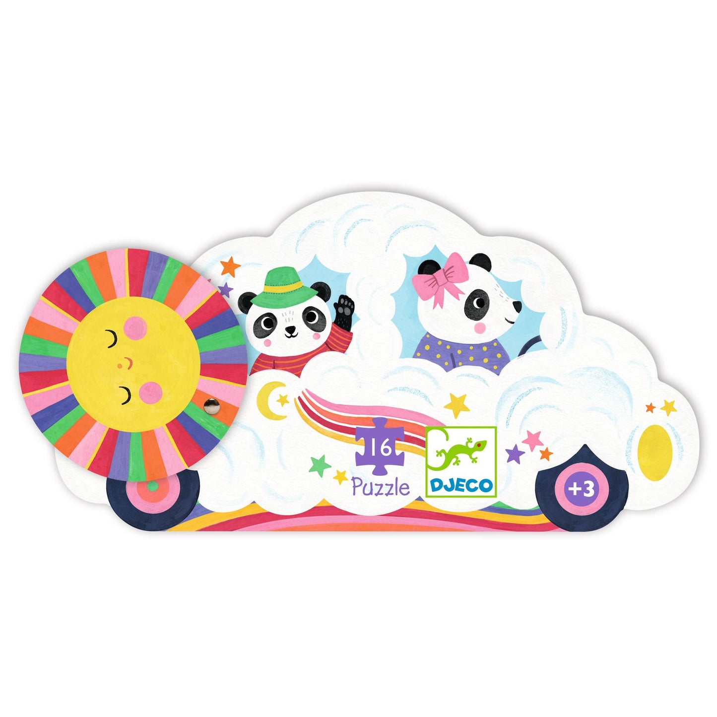 Djeco Cloud Car - 16 Pcs Silhouette Puzzles
