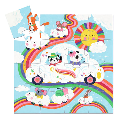 Djeco Cloud Car - 16 Pcs Silhouette Puzzles