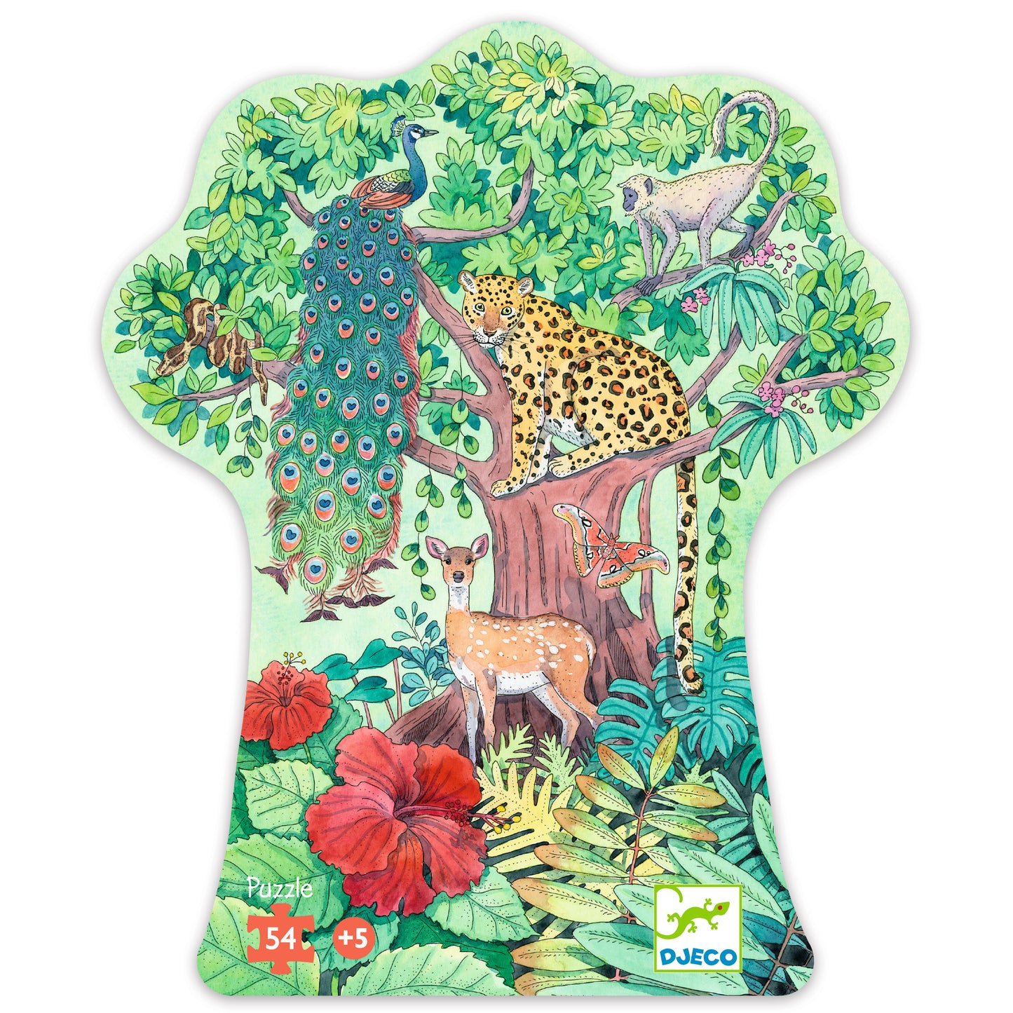 Djeco Indian Jungle - 54 Pcs Silhouette Puzzles