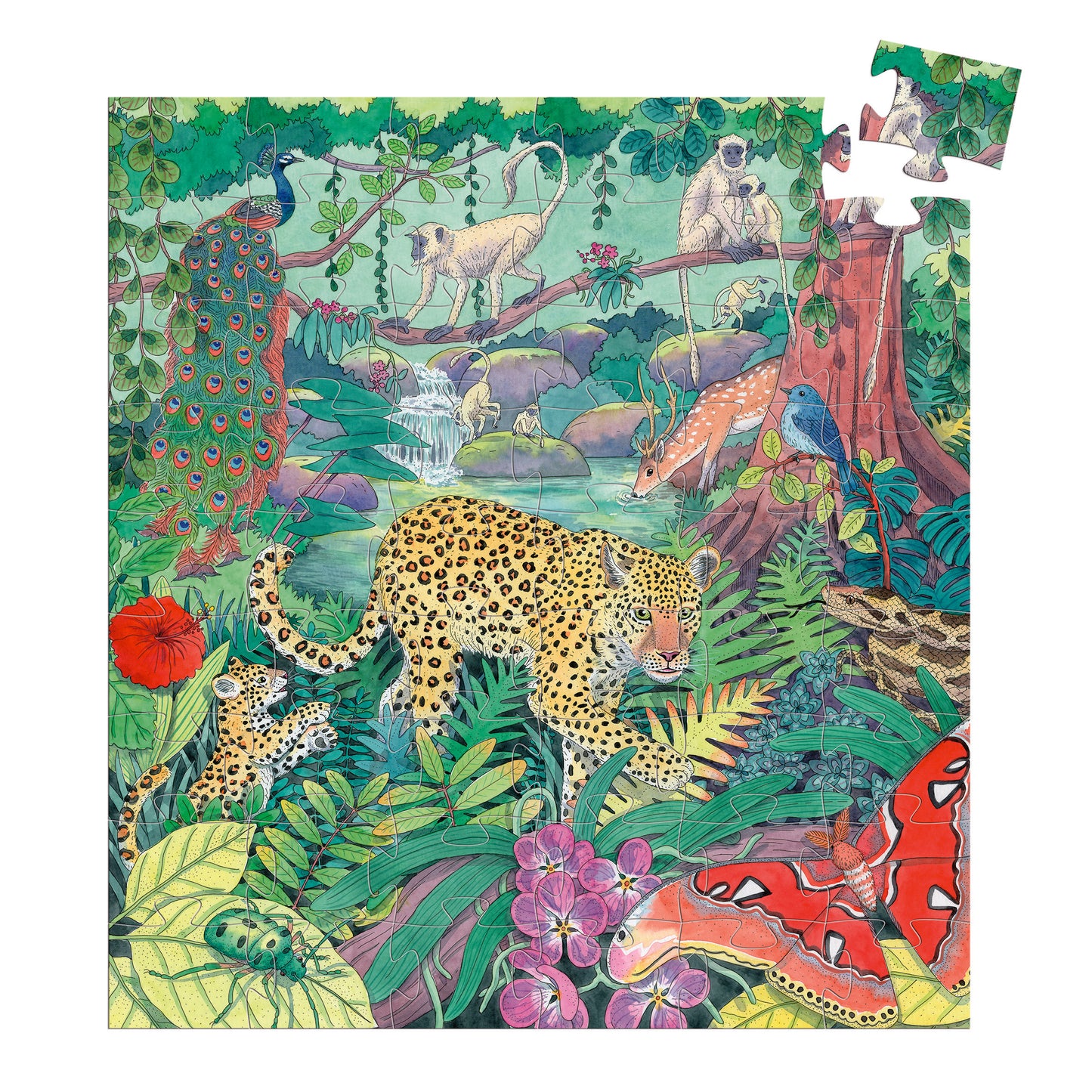Djeco Indian Jungle - 54 Pcs Silhouette Puzzles