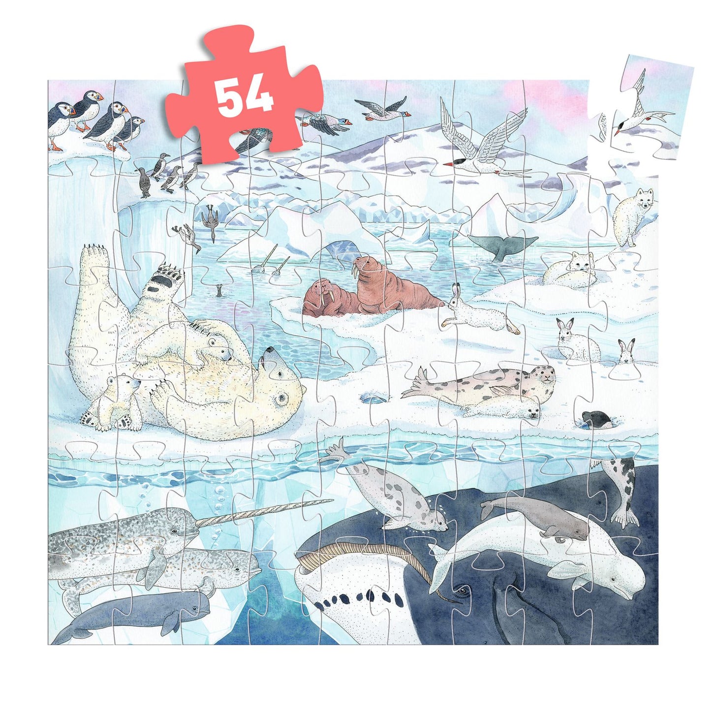 Djeco Polar Softness - 54 Pcs Silhouette Puzzles