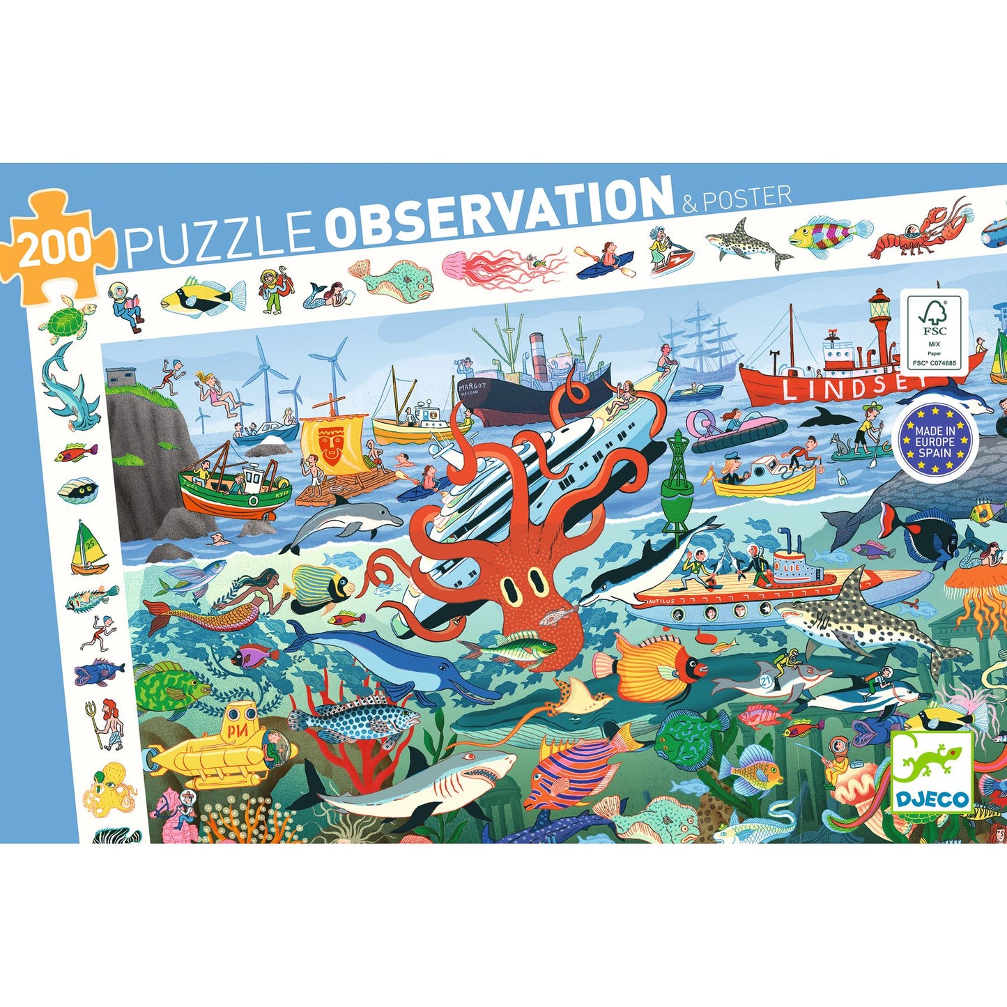 Djeco Secrets Of The Sea - 200 Pcs Observation Puzzles