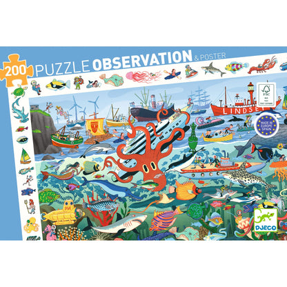 Djeco Secrets Of The Sea - 200 Pcs Observation Puzzles