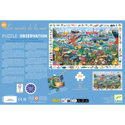 Djeco Secrets Of The Sea - 200 Pcs Observation Puzzles