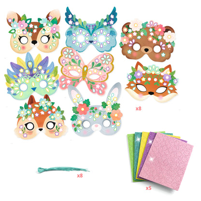 Djeco DIY Masks To Decorate Forest Animals Mosaics & Stickers