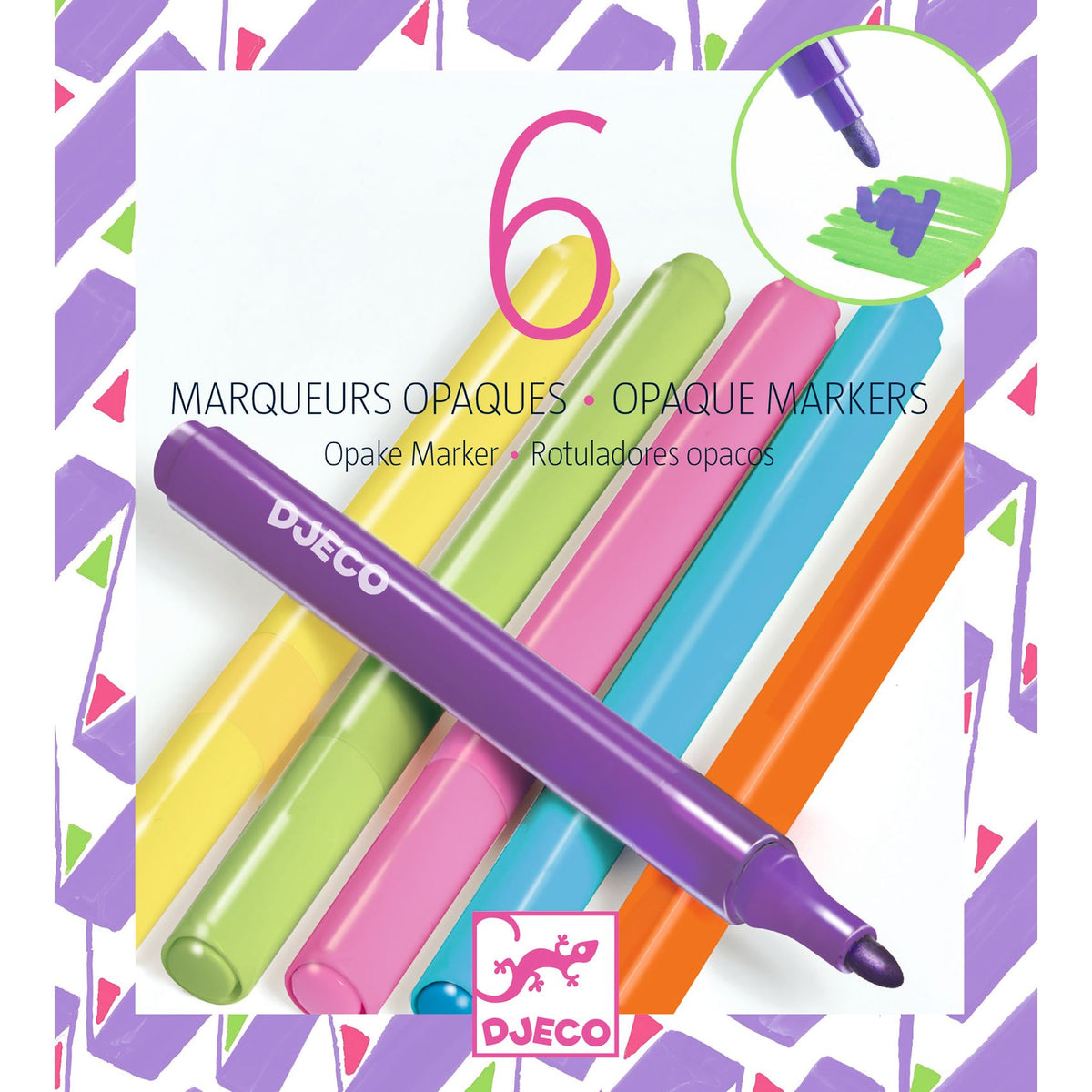 Djeco Pens & Markers 6 opaque markers -  80s