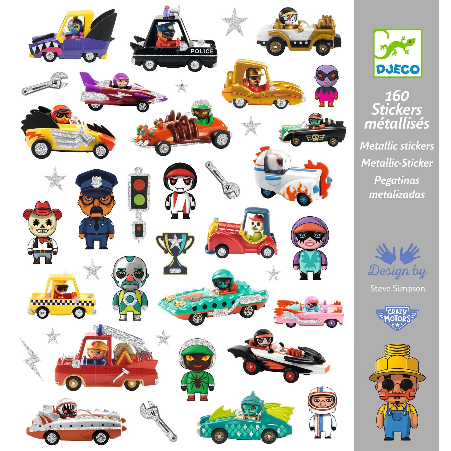 Djeco The World Of Crazy Motors Stickers