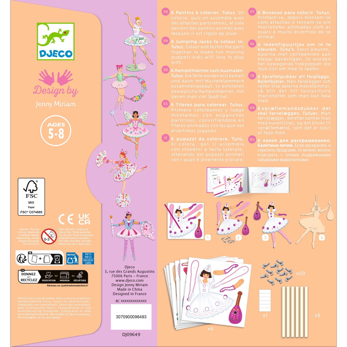 Djeco Jumping Jacks Tutus Colouring Surprises
