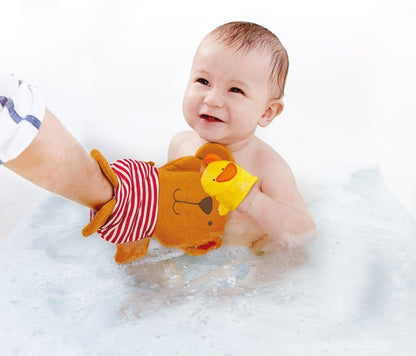 Hape Teddy and Duck Bath Mitt Play Set