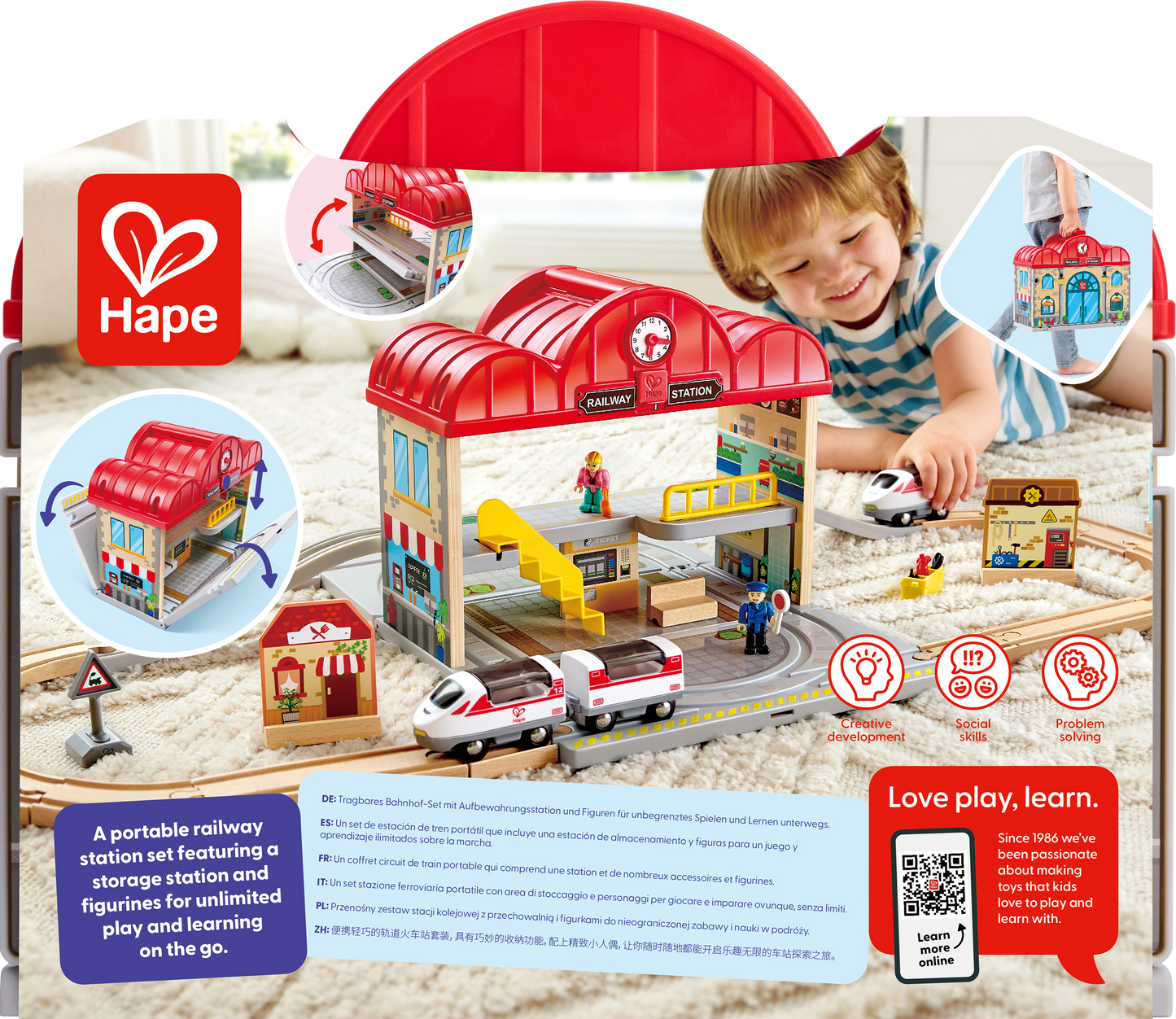 Hape Portable Train Station Set