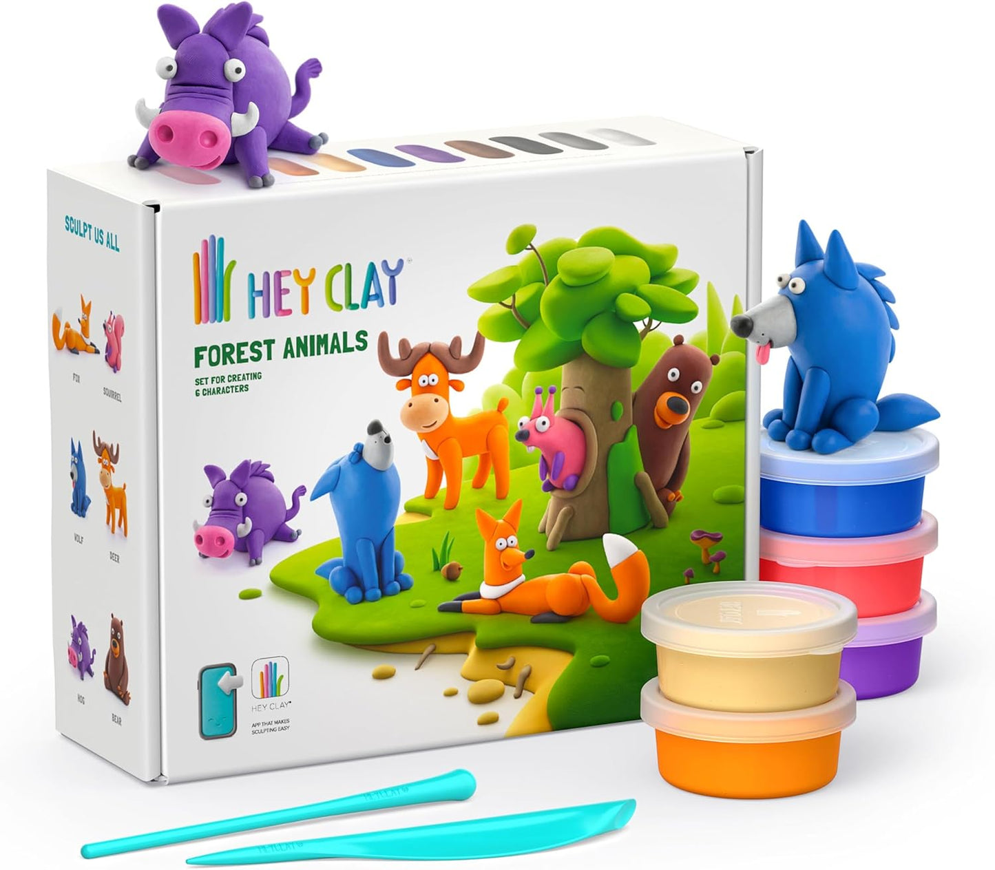 Hey Clay Forest Animals 15 Can Set