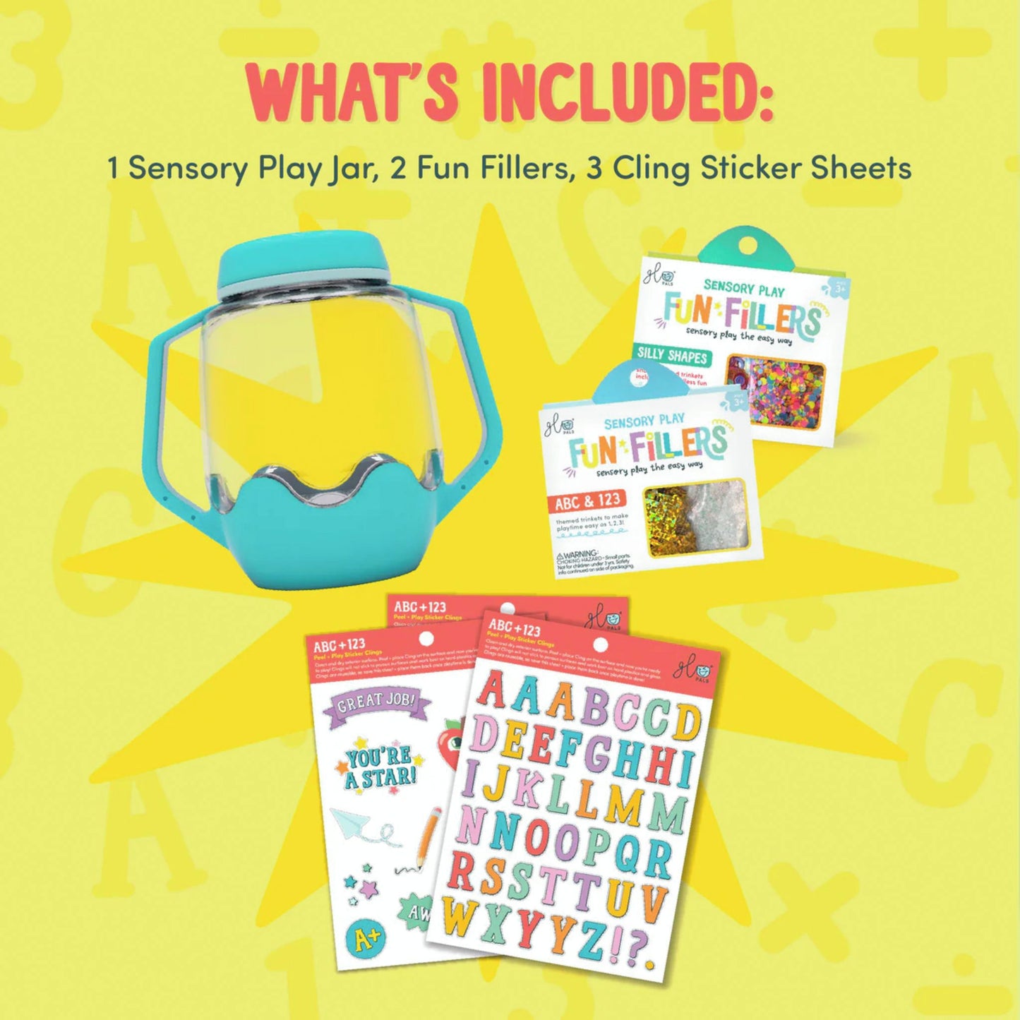 Glo Pals Glo Pals DIY Sensory Jar Gift Set - Blue - ABC
