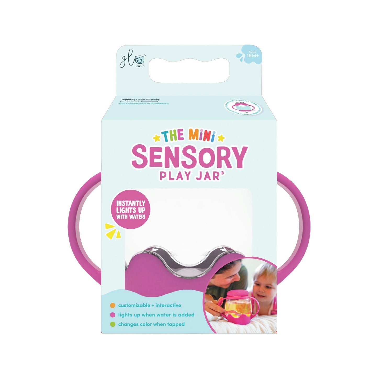 Glo Pals Mini Sensory Play Jar Pink