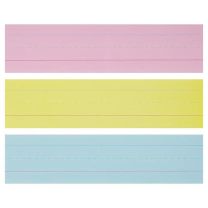 Clever Kidz Pkt30 WipeOff Phrase Strips 3''X12''  Coloured