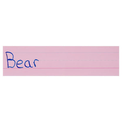 Clever Kidz Pkt30 WipeOff Phrase Strips 3''X12''  Coloured