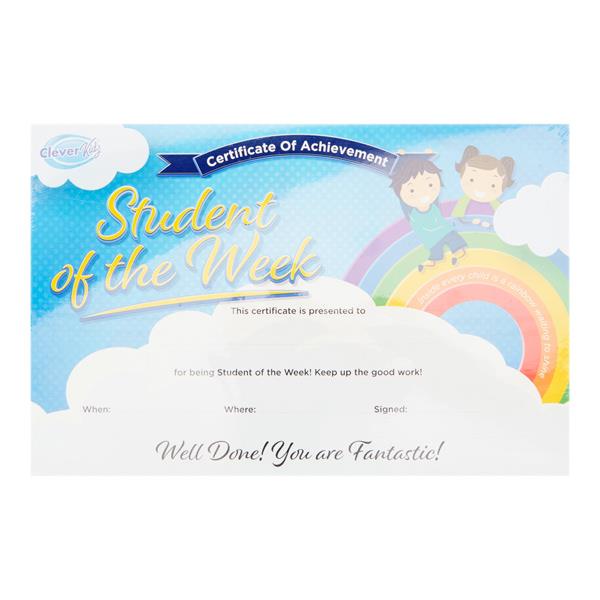 Clever Kidz Pkt25 Reward Certificates  Student Of The Week