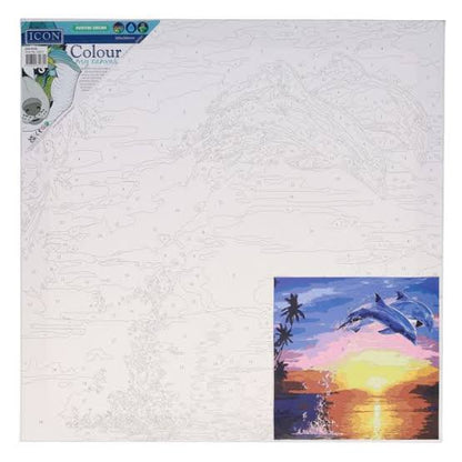 Icon  300x300mm Paint By Numbers Canvas  Dolphin