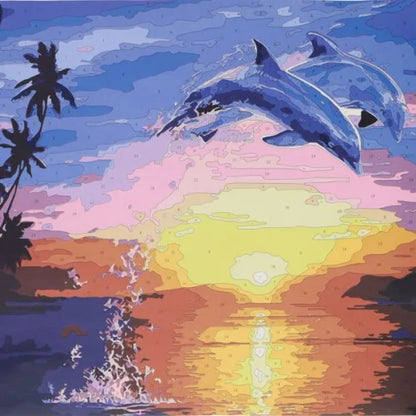 Icon  300x300mm Paint By Numbers Canvas  Dolphin