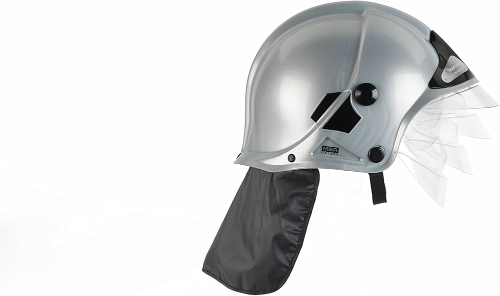 Klein Firefighter Helmet With Visor, Silver
