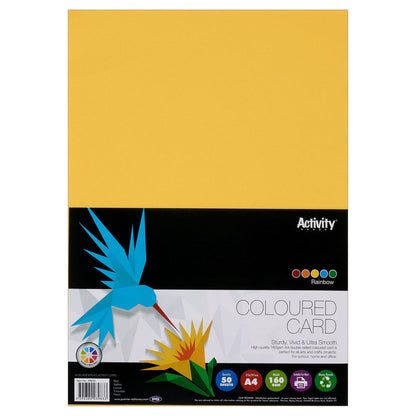 Premier Activity A4 160gsm Card 50 Sheets Rainbow
