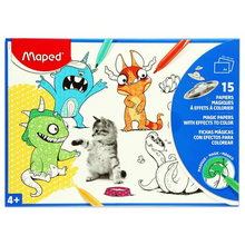 Maped Set 15 A4 Sheets Magic Colouring Paper 2 Asst