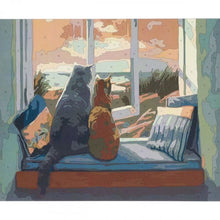Icon 300x250mm Paint By Numbers Canvas  Cats On Sill