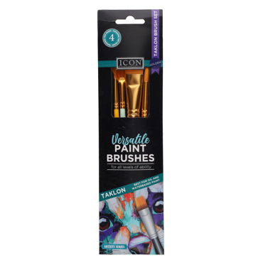 Icon Pkt4 Nylon Paint Brushes
