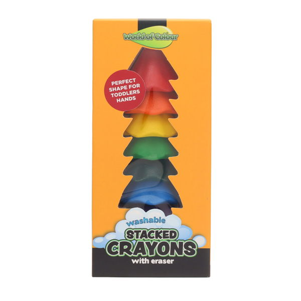 World of Colour Washable Stacked Crayons With Eraser