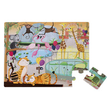 Janod Tactile Puzzle A Day At The Zoo - 20 Pcs