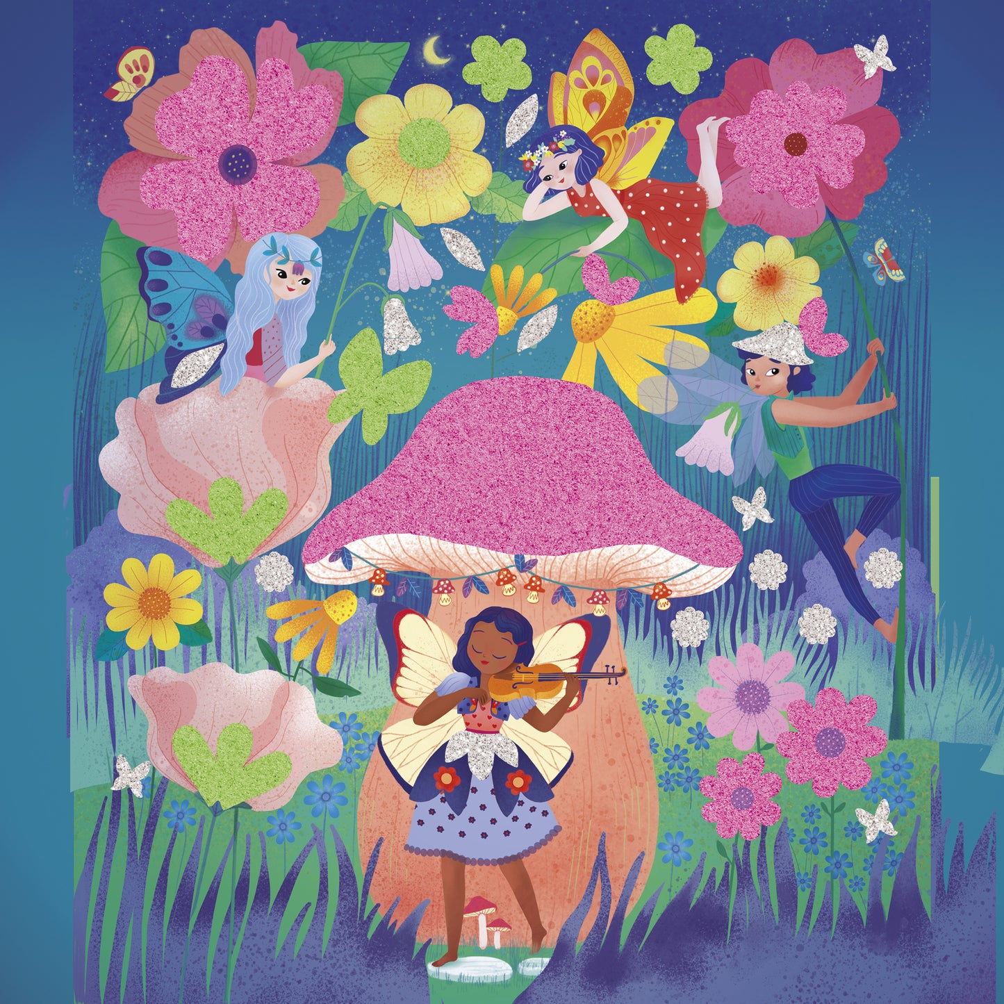 Janod Magic Fairies - Foam Stickers + Phospho. Sands