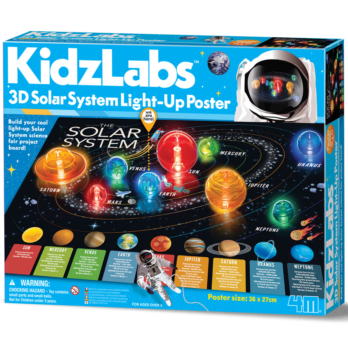 4M KidzLabs - 3D Solar System Light-Up Poster